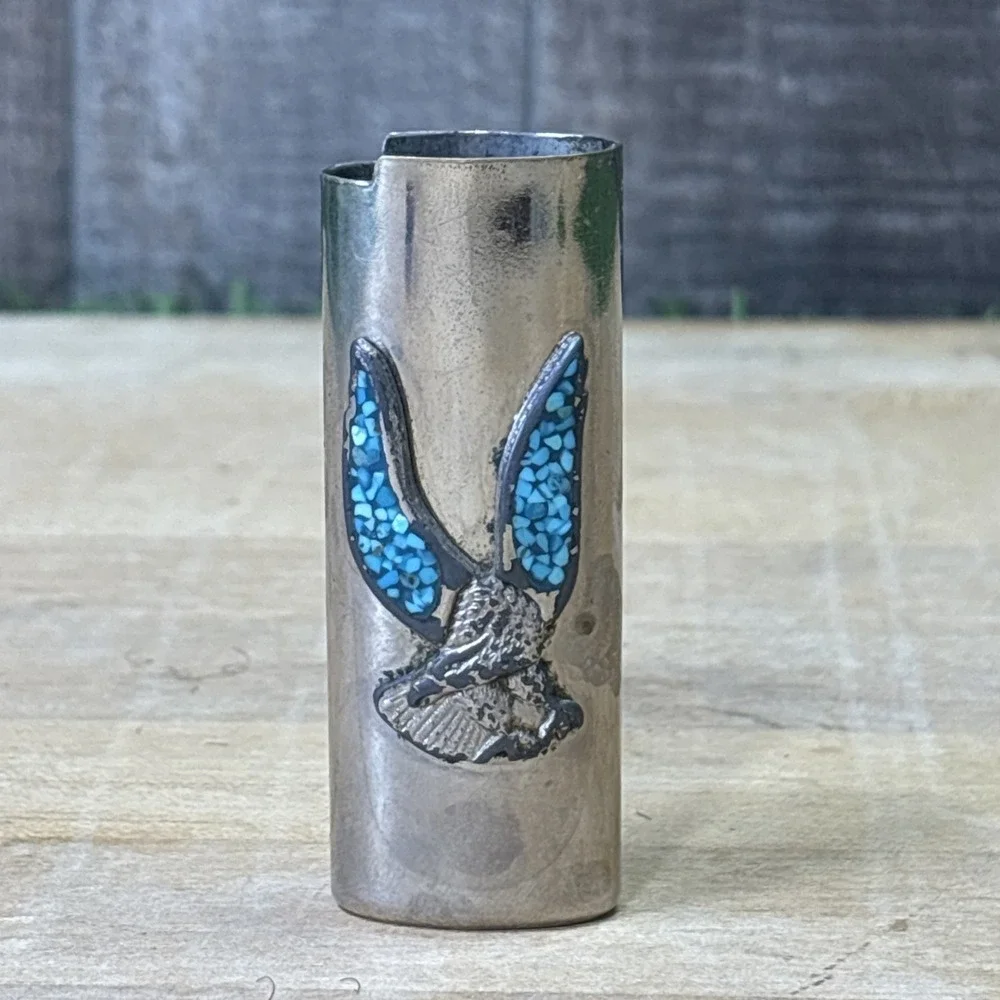 Vintage Deadstock Metal Bic Lighter Cover Eagle Southwestern Style